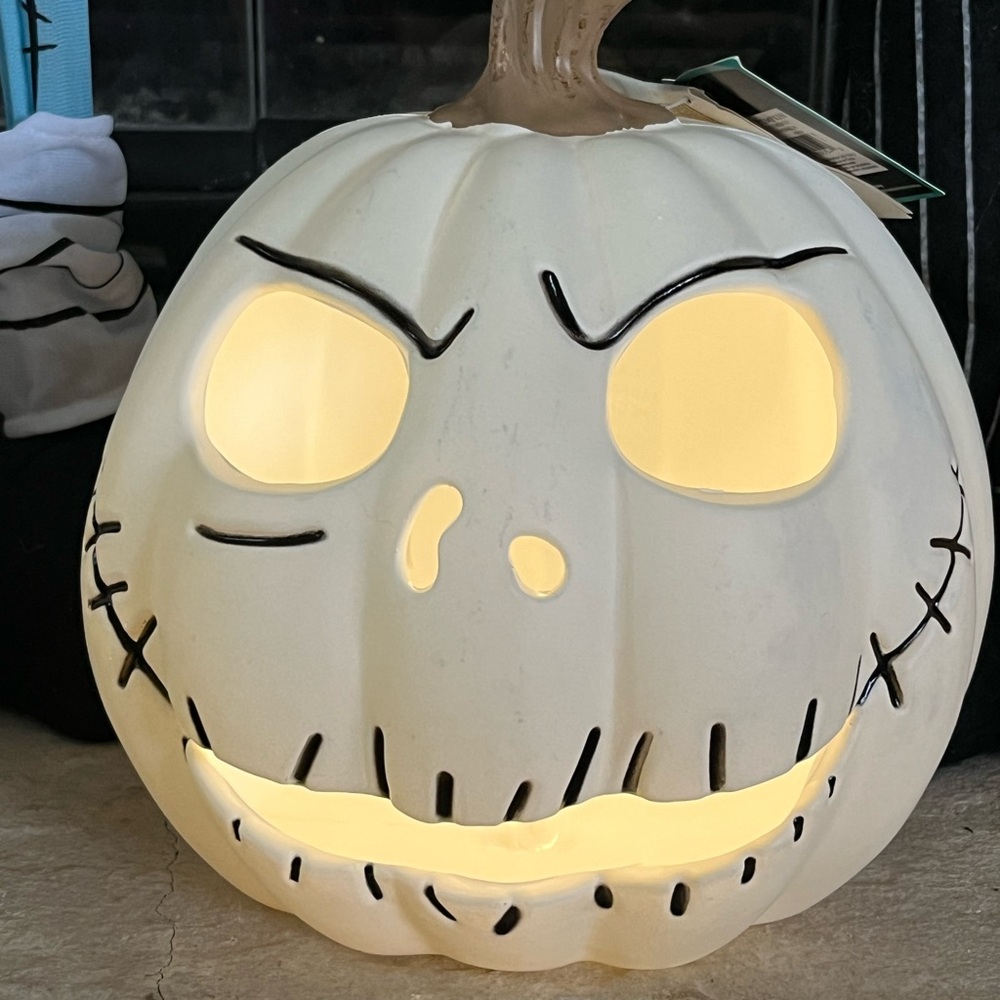 Nightmare Before Christmas Disney Jack Skellington Light Up Pumpkin Head 10"Ht